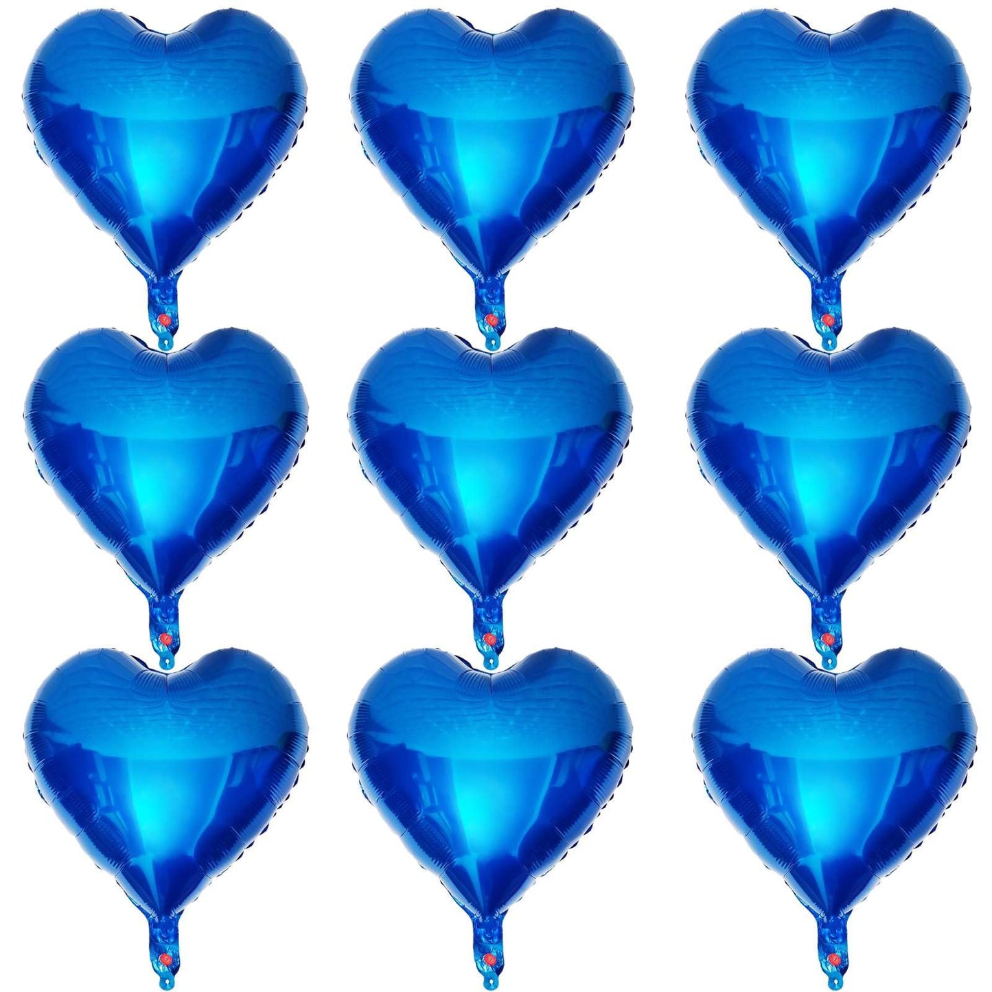 Lovoir 10 Pcs Blue Heart Shape Foil Mylar Balloons 18 Inch Love Balloons For Valentine'S Day Birthday Party Decorations Wedding