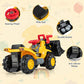Honey Joy Ride On Excavator, No Power Ride On Construction Vehicles For Kids, Helmet, 3 Toy Rocks, Adjustable Bucket, Horn, Ride On Loader, Bulldozer Ride On Toy, Gift For Boys Girls