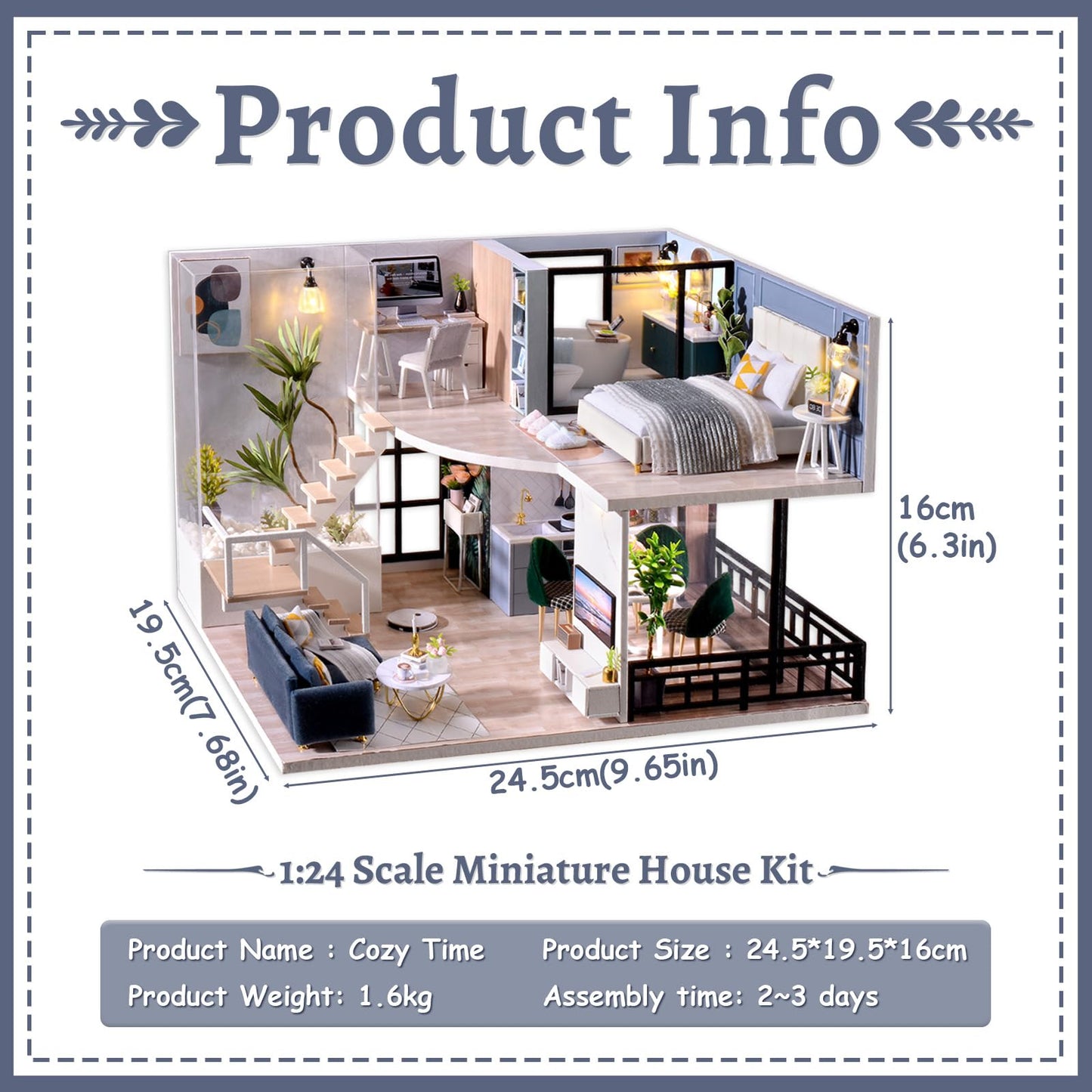 Fsolis DIY Miniature Dollhouse Kit - Tiny House Modern Mini Scene Kit 3D Puzzles for mature-themeds and Teenagers  Gifts for Women Teenagers Craft Lovers (Cozy Time)