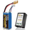 MVMOD 3S LiPo Battery with Charger Kit, 2200mAh 11.1V 35C Lipo Battery with XT60 Connector for RC Airplane RC Quadcopter Helicop