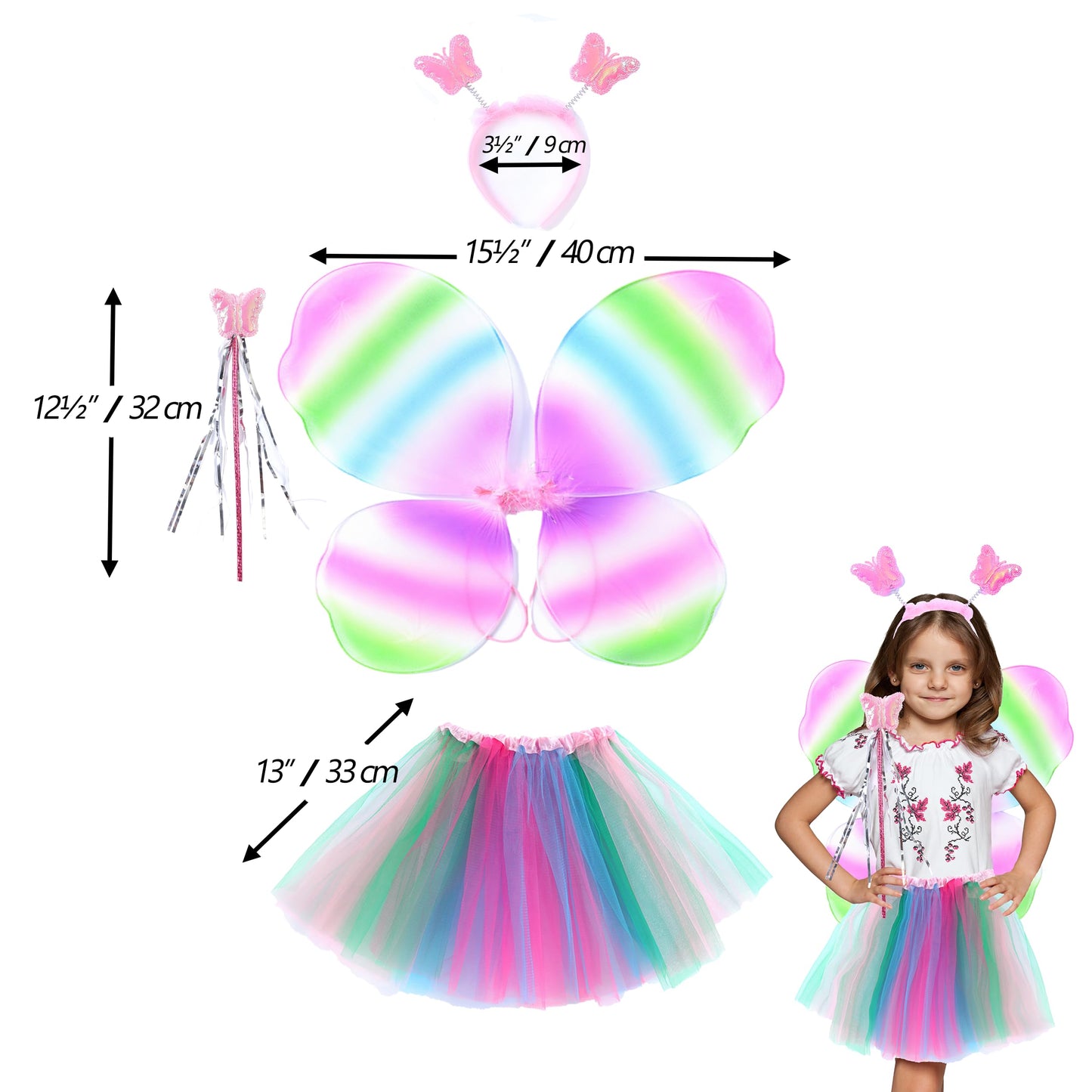 Seawhisper Princess Girls Dress Up Trunk Clothes For Kids Toddler Pretend Play Fairy Ladybug Bee Butterfly Costume Accessories 3