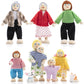 Jzszera Wooden Doll House People Of 8 Miniature Figures And 2 Pets, Dollhouse Dolls Family Set- Dollhouse Accessories For Girls Toddler Kids Pretend Play And Imaginative Fun