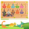 Magnetic Dinosaur Eggs Maze - Wooden Montessori Toy For Fine Motor Skills, Color Sorting & Counting | Educational Sensory Board 