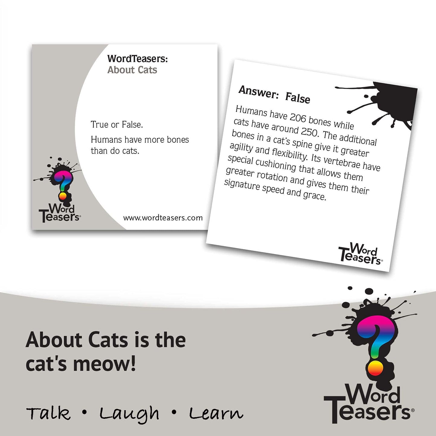 ? Word Teasers About Cats - Fun Cat Trivia Game For Cat Lovers - Cat Themed Game For Cat People Of All Ages - Funny Cat Facts For Kids & Adults - 150 Cat Trivia Cards