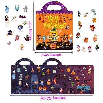 Halloween Reusable Sticker Books For Kids Activity Book Halloween Sticker Book For Toddlers Girls Boys Preschool Education Learning Travel Toys Halloween Party Favor Gift