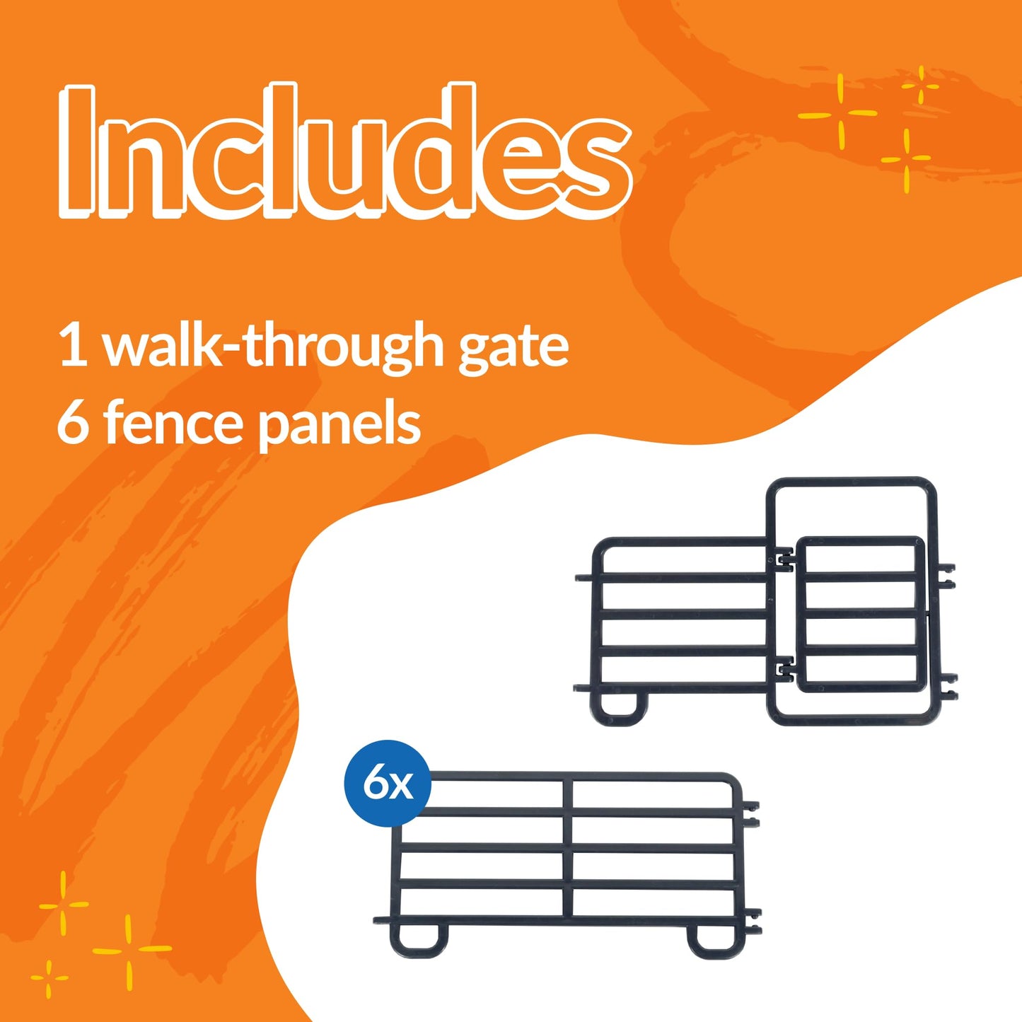 Big Country Toys 7-Piece Corral Fence Panel Set - 1:20 Scale - Farm Toys - Toy Fence Panels