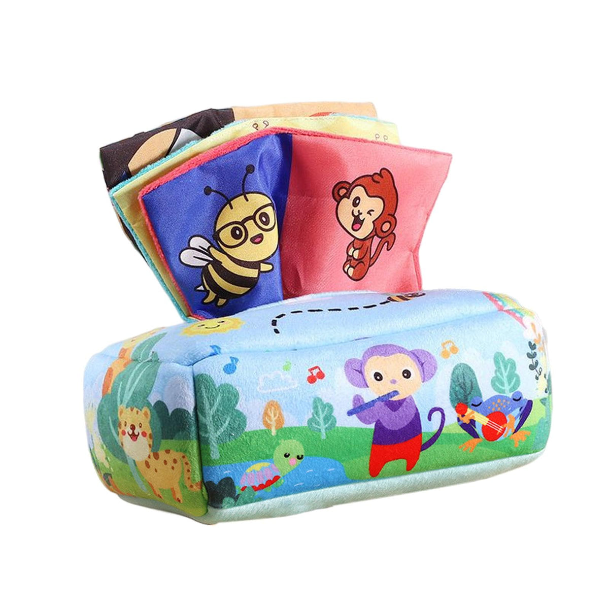 Ilsmysutra Soft Tissue Box Montessori Educational For 612 Months Babies Animals|Toys For Baby|Developmental Baby Toys