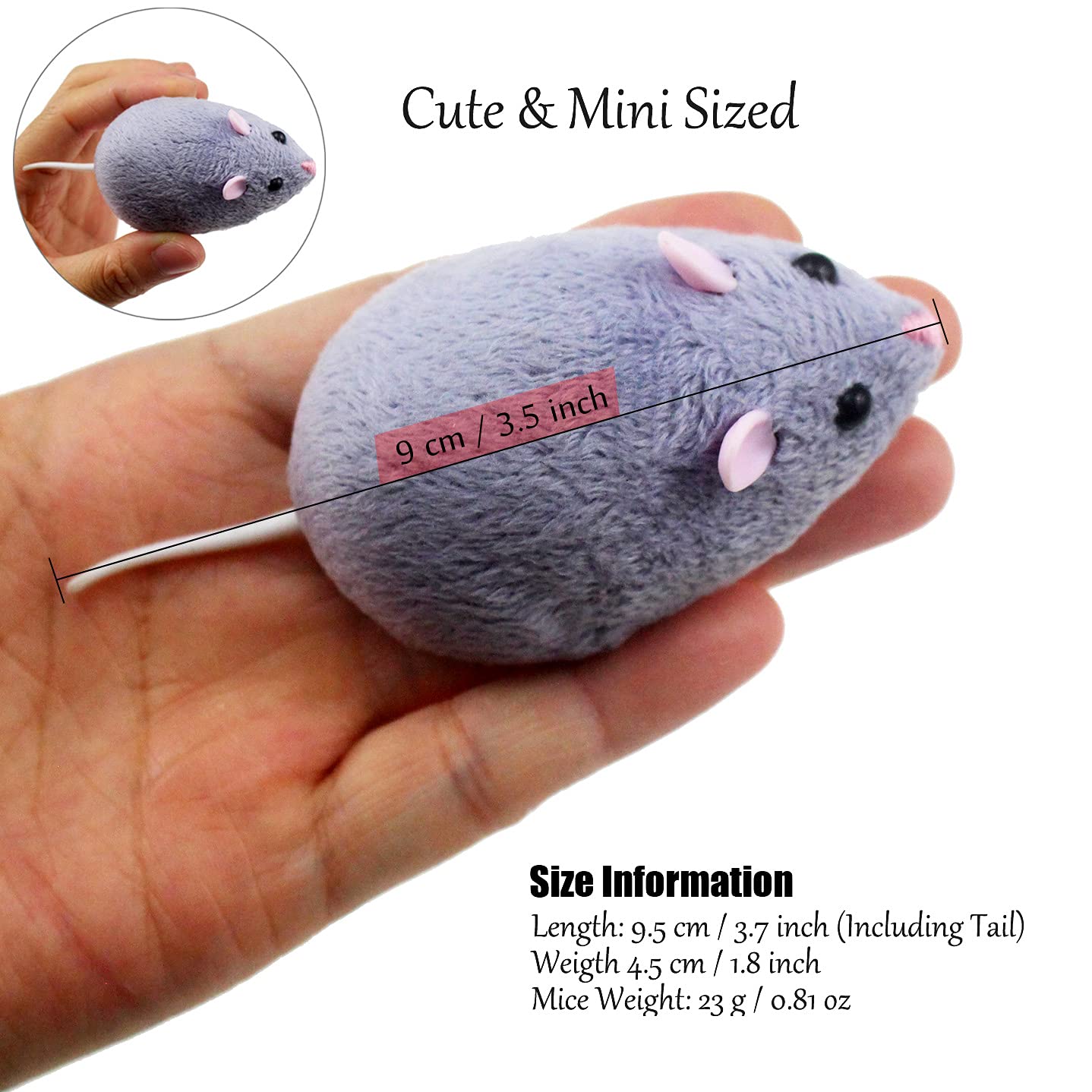 Tipmant Mini Sized Rc Mice Ir Remote Control Rat Mouse Animal Prank Joke Scary Trick Toys For Cat Dog Kids Christmas Birthday Gi