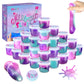 36 Pack Mermaid Slime Kit Party Favors For Kids Slime Cup Bulk Stretchy & Non-Sticky Diy Stress Relief Putty Toy Christmas Holid