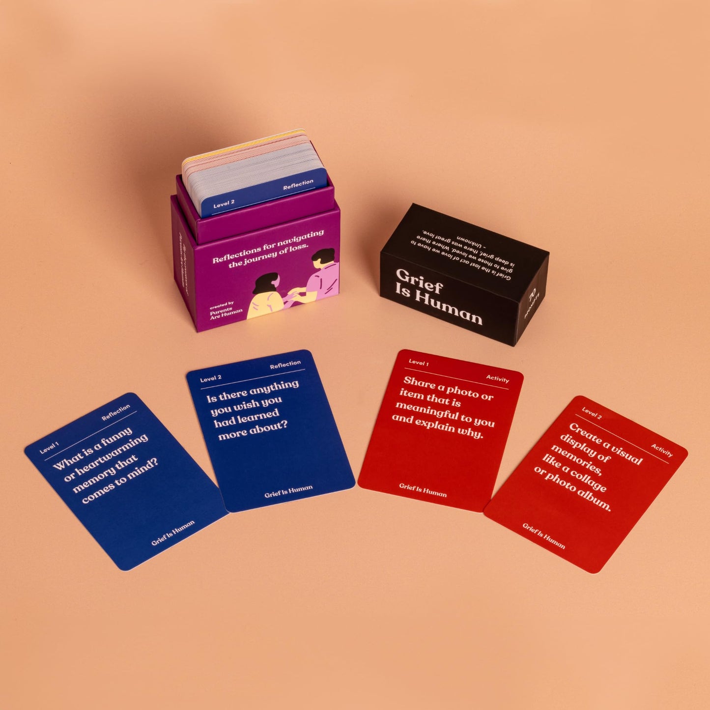 Grief Is Human | Family & Friends Conversation Card Game For Grieving | 70 Cards To Help You Process The Journey Of Loss | Thera