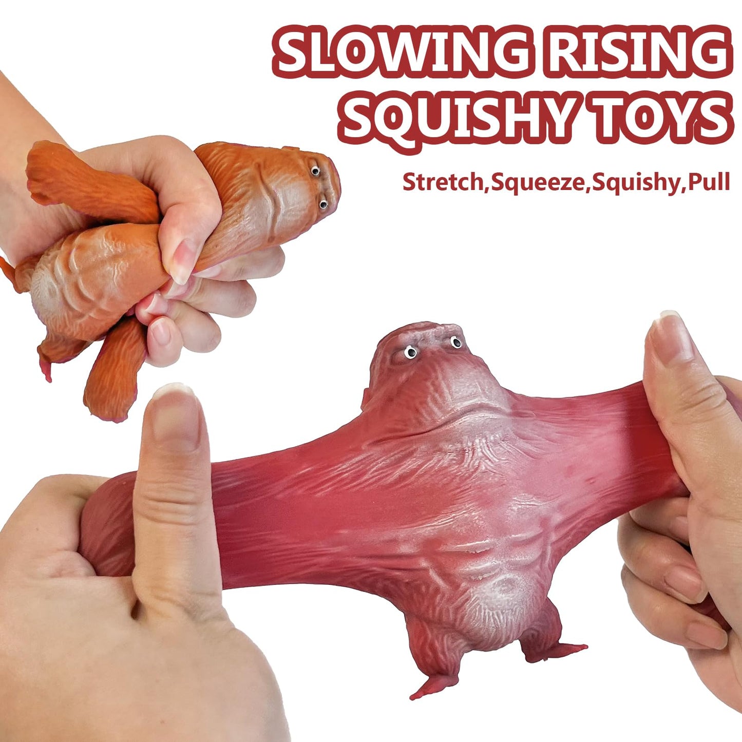 Squishy Monkey Stretch Gorilla Toy - 3Pack Of Big Sensory Monkey Stretchy Toys,Stress Relief Splat Gorilla Figures For Autism ,Funny Animal Squishy Gorilla Toys Kids And Adults Easter Stuffers