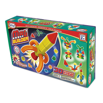 Popular Playthings 18302 Mag Builder Magnetic Building Toy For Kids With 30 Colorful Pieces