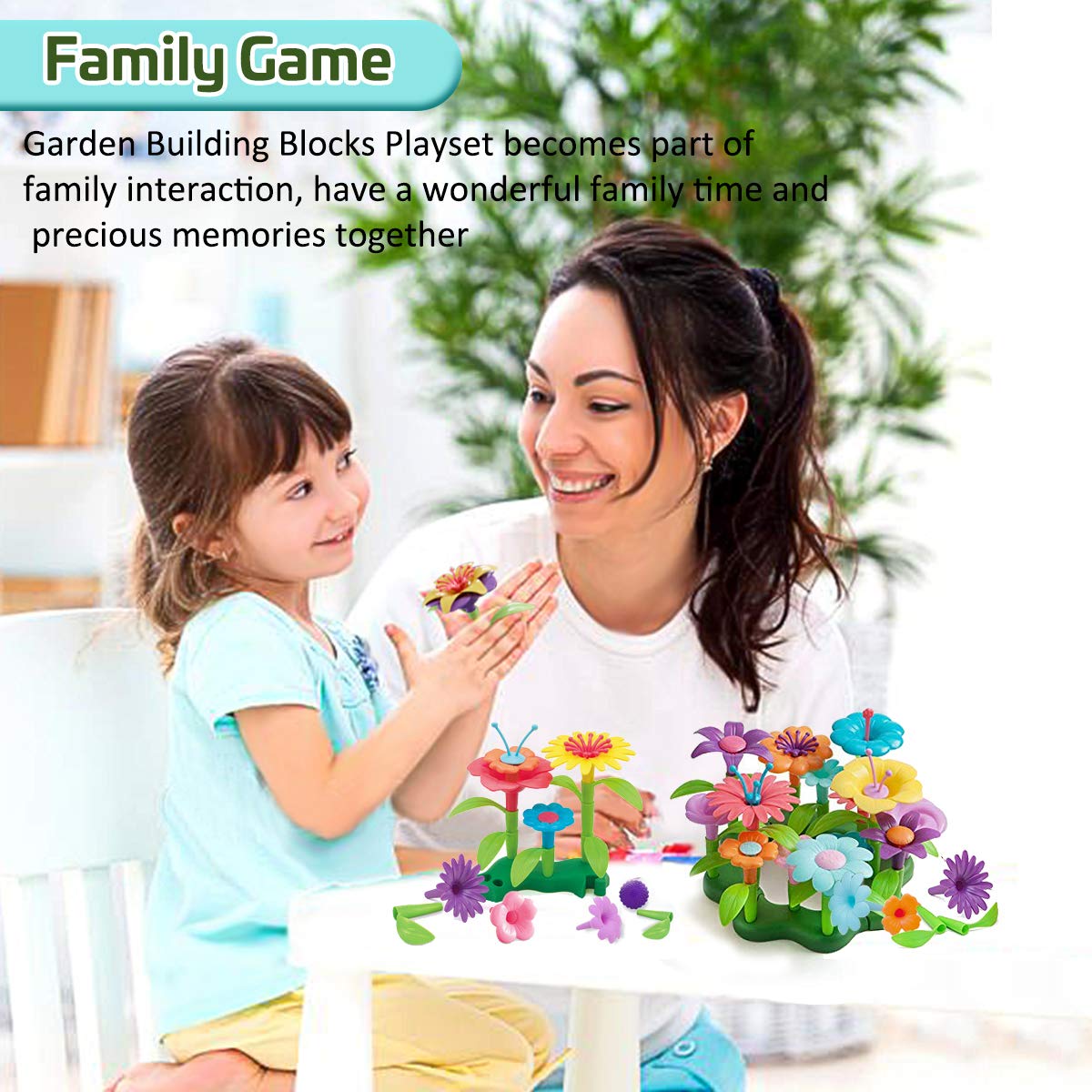 Byserten Gifts For 3-6 Year Old Girls Flower Garden Building Set 98 Pcs Arts And Crafts For Girls 11 Colors Birthday Gifts Christmas