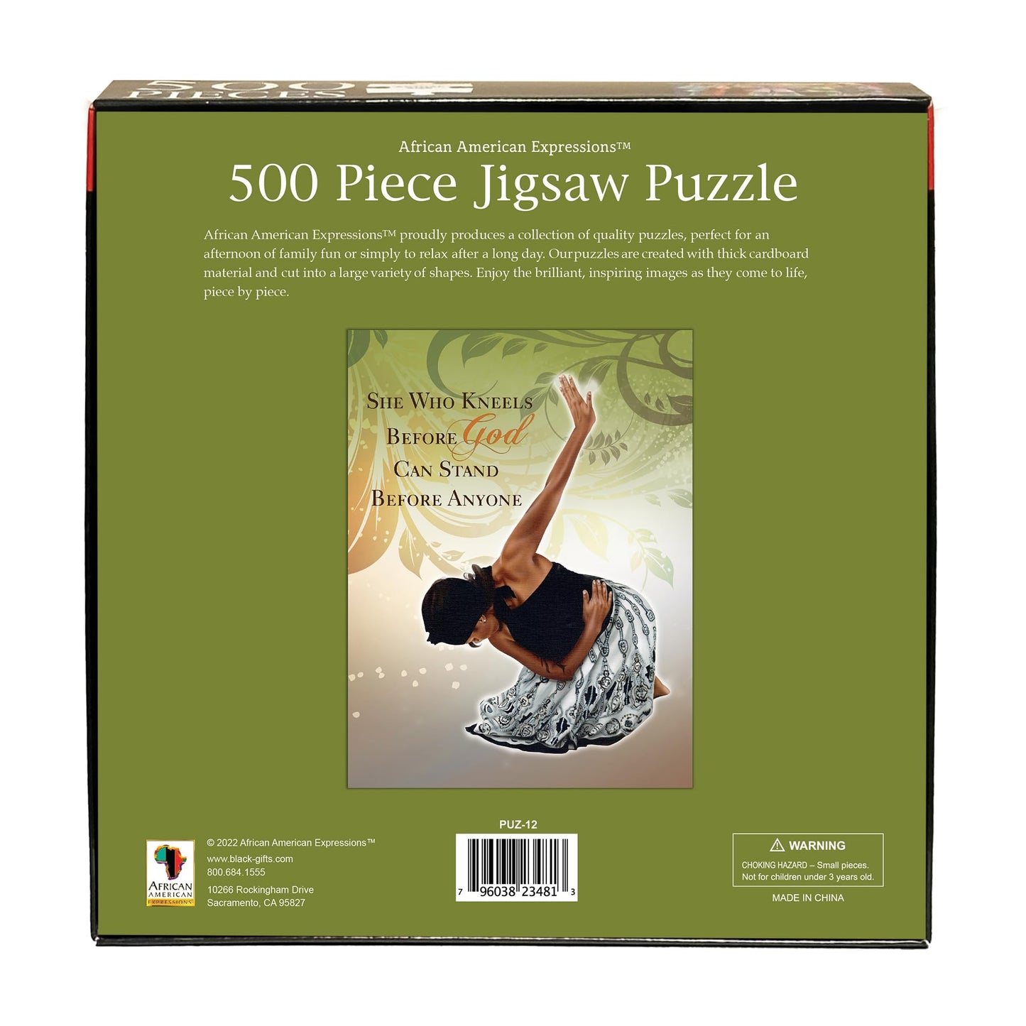 African American Expressions - She Who Kneels Puzzle – 500-Piece Inspirational African American Jigsaw Puzzle For Adults | Stunning Artwork Celebrating Faith And Resilience