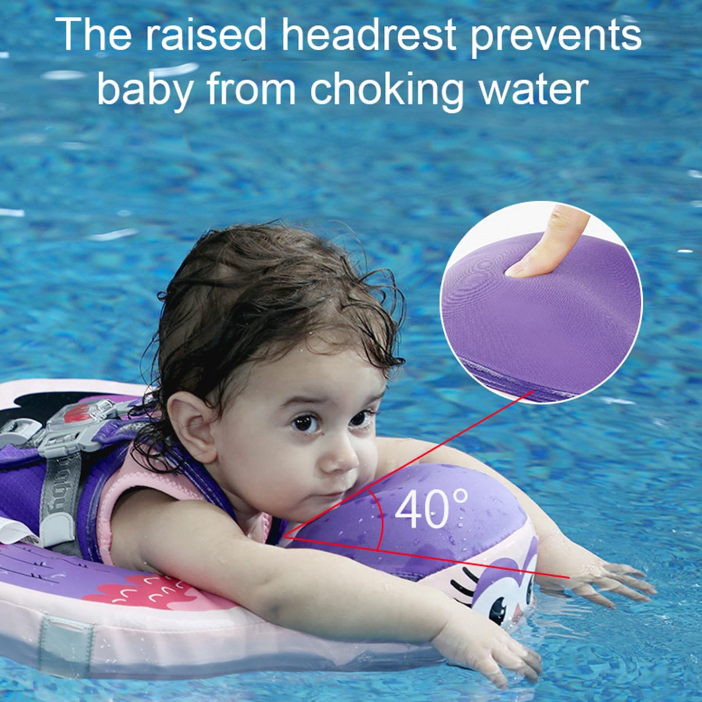 Baby Pool Float With Upf50+ 3D Adjustable Canopy, Add Tail Mambobaby Float Non Inflatable Infant Floats For Pool, Cartoon Narwha