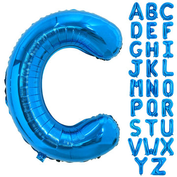 Toniful 40 Inch Large Blue Letter C Balloons Giant Alphabet Letter Balloons,Foil Mylar Big Balloons For Birthday Party Anniversa