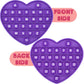 Petbsnvb Purple Heart Shaped Pop Bubble Valentines Fidget Toy With Letters And Numbers, Xmas Gift Sensory Toy With Alphabets Kids Birthday Party Classroom Prize Stress Reliever