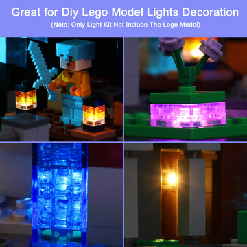 Hilighting Upgraded Led Light Kit Compatible with Lego Minecraft The decorative replica blade Outpost 21244 Building Toys  Lights Decoration Compatible with Lego 21244 (Model Not Included)