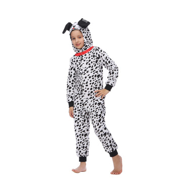 Rabtero Children Animal Onesie Costume, Unisex Spotted Dog Onesie Costume, Dalmatians Onesie Costume, Kids Halloween/Christmas/C
