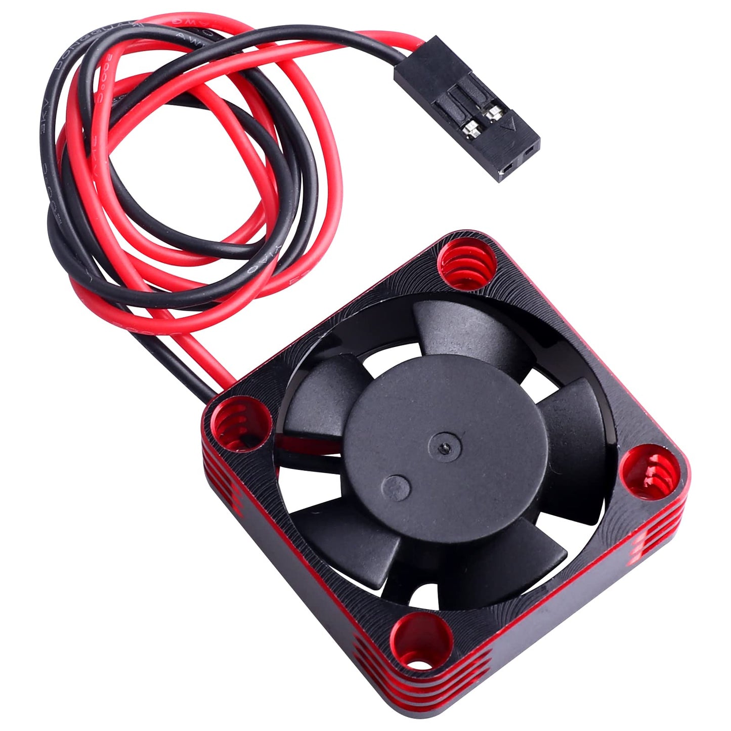 HobbyPark RC Brushless Motor Cooling Fan ESC Cooling Fan for RC Car 1/8 1/10 1/12 Scale 540 550 Brushless Motors (Black-Red)