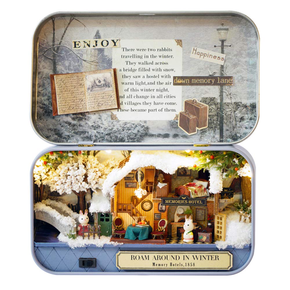 Spilay Dollhouse Miniature with Furniture DIY Dollhouse Kit Mini Iron Box Theater 1:24 Scale Creative Room Best Birthday Gift for mature-themed Lover Girl Friend Birthday Gift (Q06)