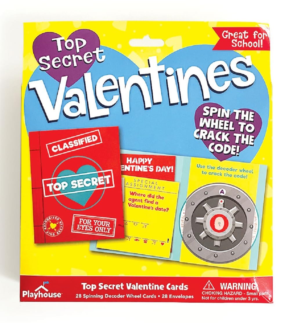 Playhouse Top Secret Message Decoder 28 Card Super Valentine Exchange Pack for Kids