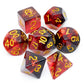 Haxtec DND Dice Set 7PCS Polyhedral D&D Dice for Roleplaying Dice Games as Dungeons and Dragons (Black Red Gold Foil)