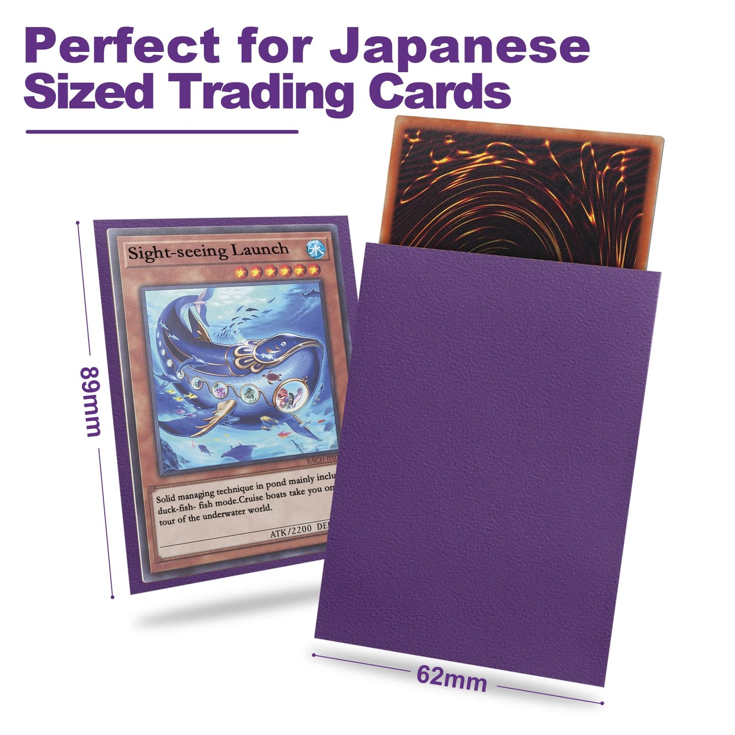 Purple Yu-gi-oh Card Sleeve 200 Pack  Japanese Small Card Sleeves Photocard Sleeves 62x89mm  Back Textured Perfect Shuffling  Protect Your Japanese Sized Trading Cards Kpop Photocard Never Tear