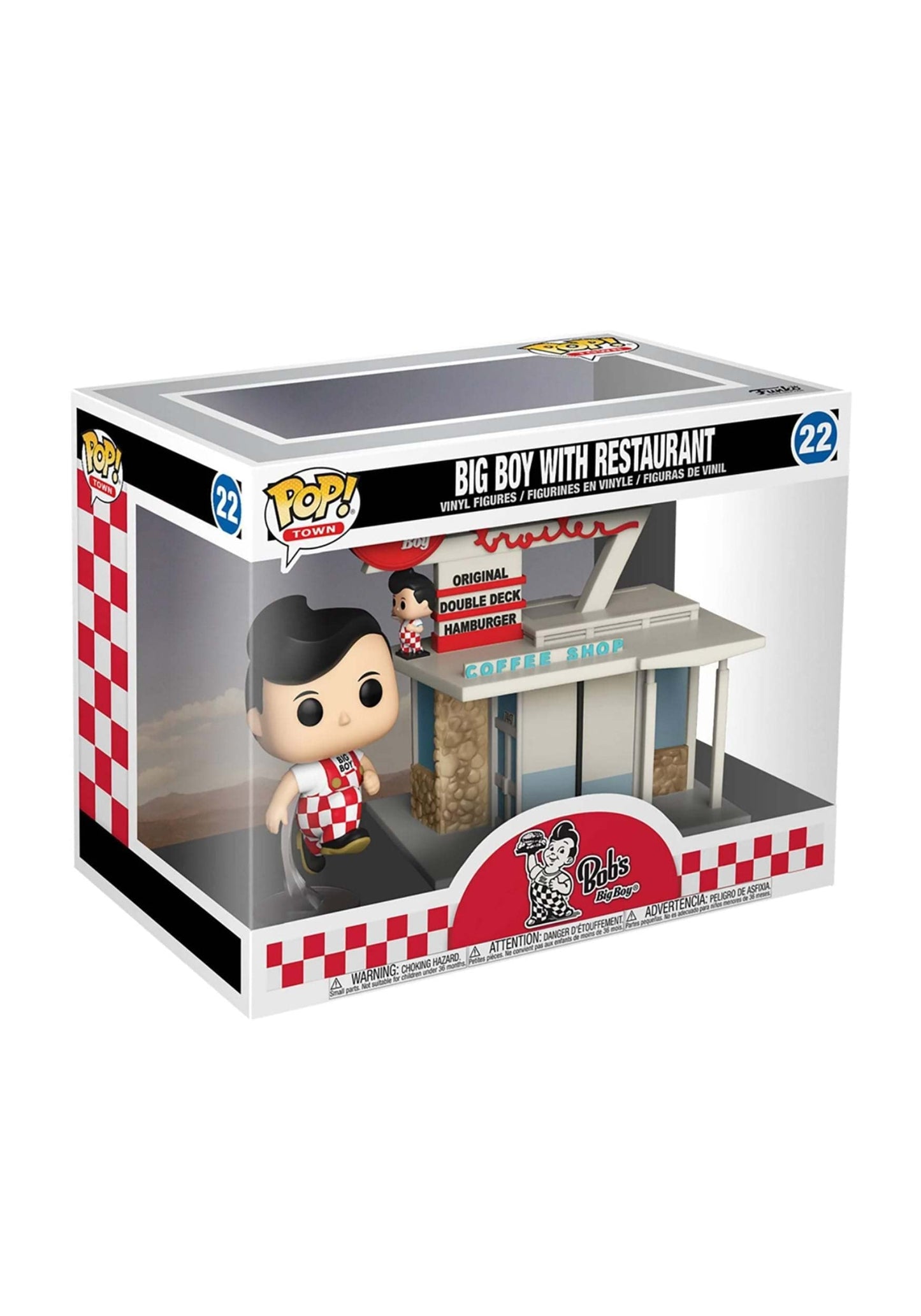 Funko Pop! Town: Bob's Big Boy Restaurant Figure, Standard Size, Multicolor, Model 52888, Plastic Collectible