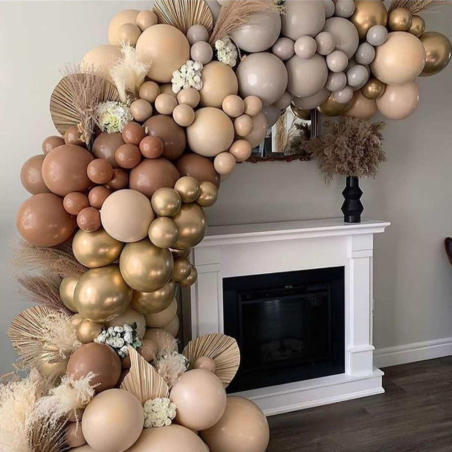 Brown And Gold Balloons, 12 Inch Retro Brown Cream Balloon, Metallic Sand Gold Brown Beige Balloons, Apricot Neutral Gold Balloo