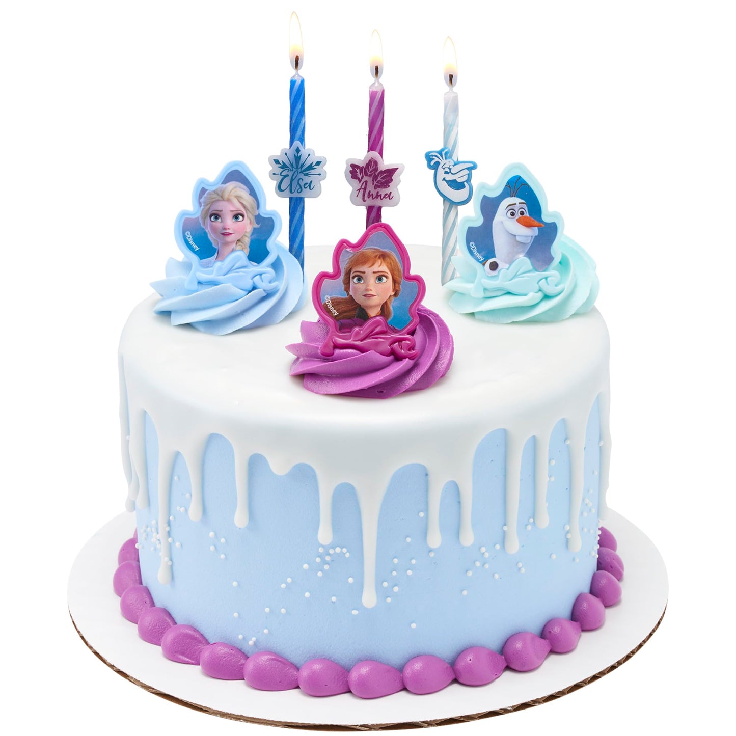 DecoPac Disney Frozen II Birthday Cake Candles, 6 Multicolor Wax Candles Featuring Anna, Elsa & Olaf, Model 45964
