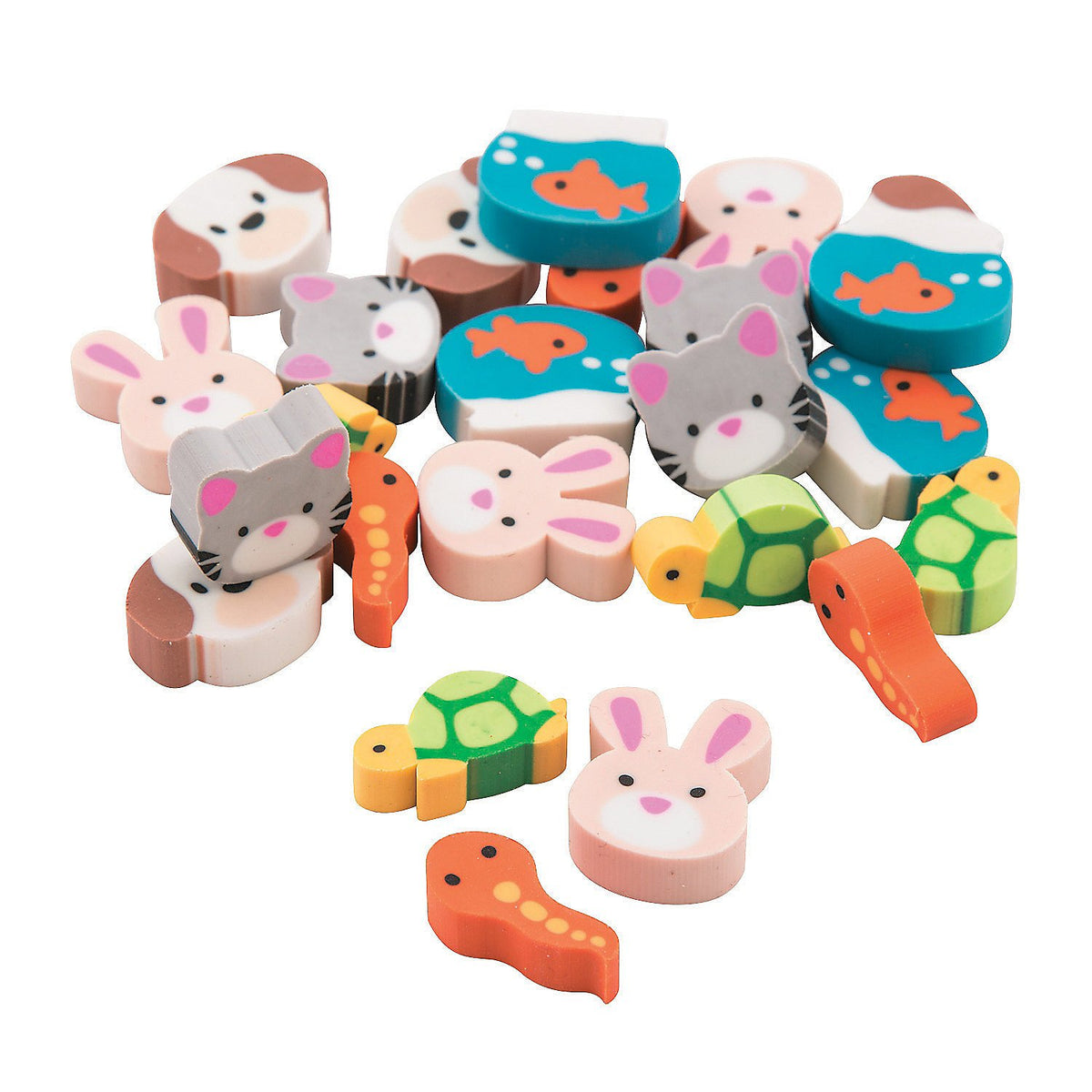 Mini Pet Erasers (Bulk Set of 144) Classroom Rewards and Party Favors