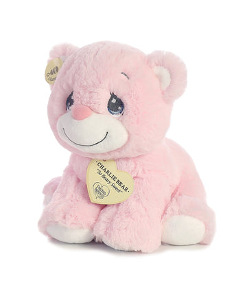 Aurora® Inspirational Precious Moments™ Charlie Bear Stuffed Animal - Cherished Memories - Enduring Comfort - Pink 8.5 Inches