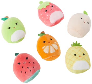 Squishville Squishmallows Mystery Mini Plush Fruit Squad, Six 2” Soft Minimallow Fruit Plush, Irresistibly Soft Colourful Fruits, Mini Peach, Pineapple, And Watermelon Squishmallows