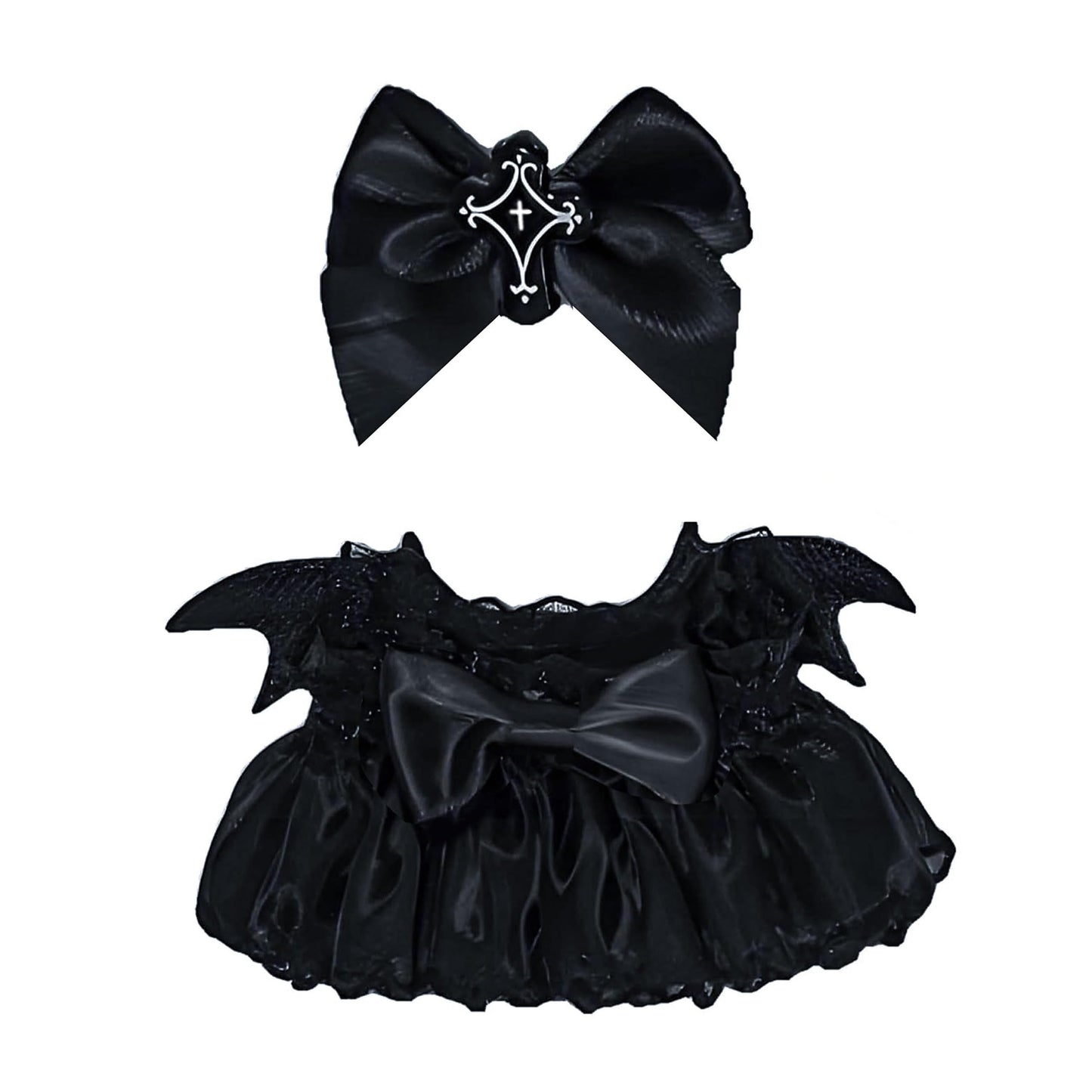 aimpiwt Clothes for 17cm Doll - Plum/Black Tiered Dress with Bow Headpiece  Royal Style Doll Party Outfit  Halloween & Cosplay Essential (Black Dress)