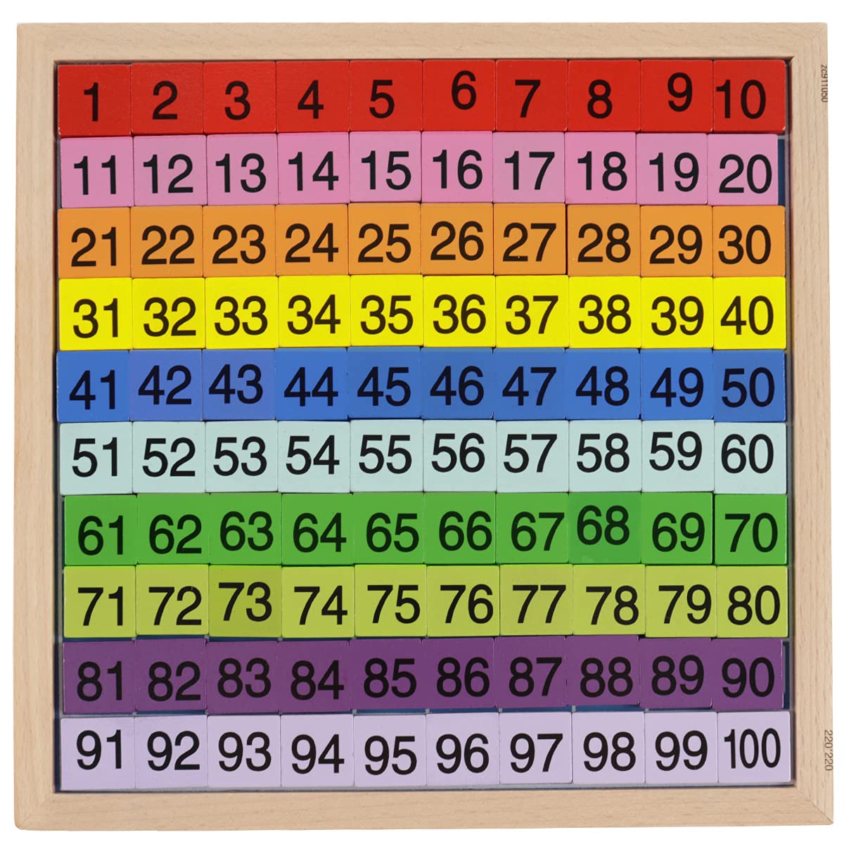 Umbresen Wooden Hundred Board Toy, Montessori 1-100 Consecutive Numbers Preschool Learning Toys Gift For Kids With Storage Bag (