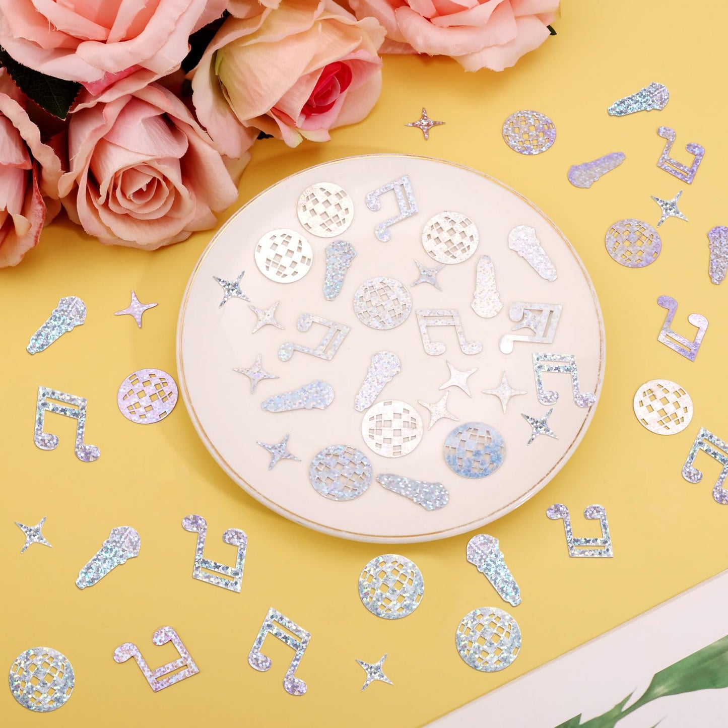 PEUTIER 240 Pcs Disco Table Confetti - Colorful Paper Decorations, Model 18107 for Birthday Parties