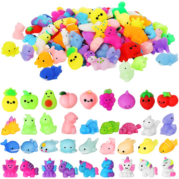 Sosation 200 Pcs Kawaii Toys Dinosaur Unicorn Sea Animals Fruit Stress Toy Birthday Party Favors Stuffers Goodie Bags Stress Toy