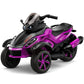 Hotsolo 12V Kids Electric Motorcycle, 3 Wheeler Toddler ATV with Led Lights, Music, Horn, Shock Absorbers, Purple Power Wheels f
