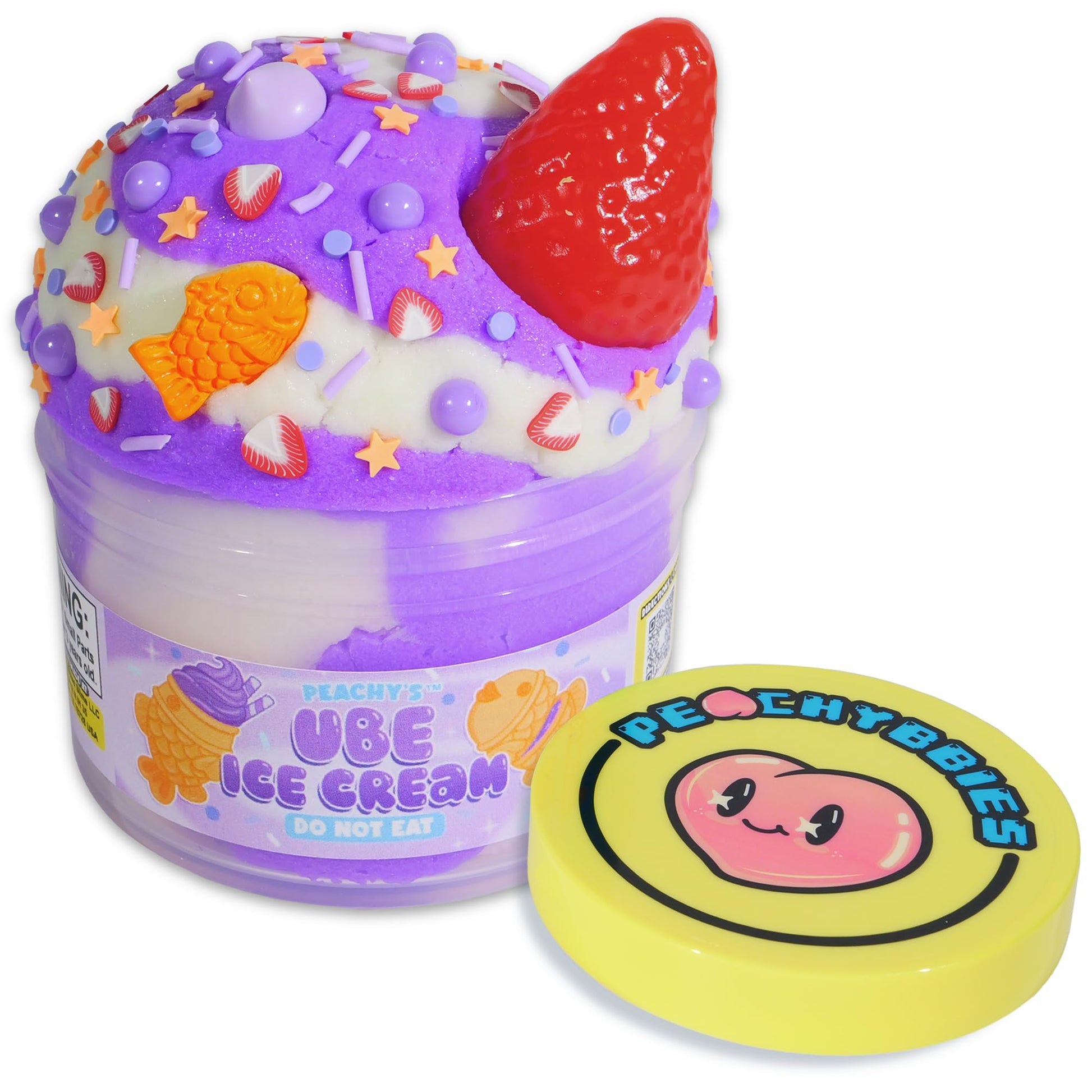 Peachybbies Ube Ice Cream Cloud Slime - Made in USA enhanced  100% Authentic  7 oz  Scented for Kids  ASMR  Slime Charms  Fidget Toys