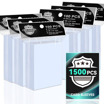 Vkshop 1500Ps Clear Card Sleeves For Standard Trading Cards,Penny Trading Card Sleeves,Plastic Card Protector For Baseball,Mtg,F