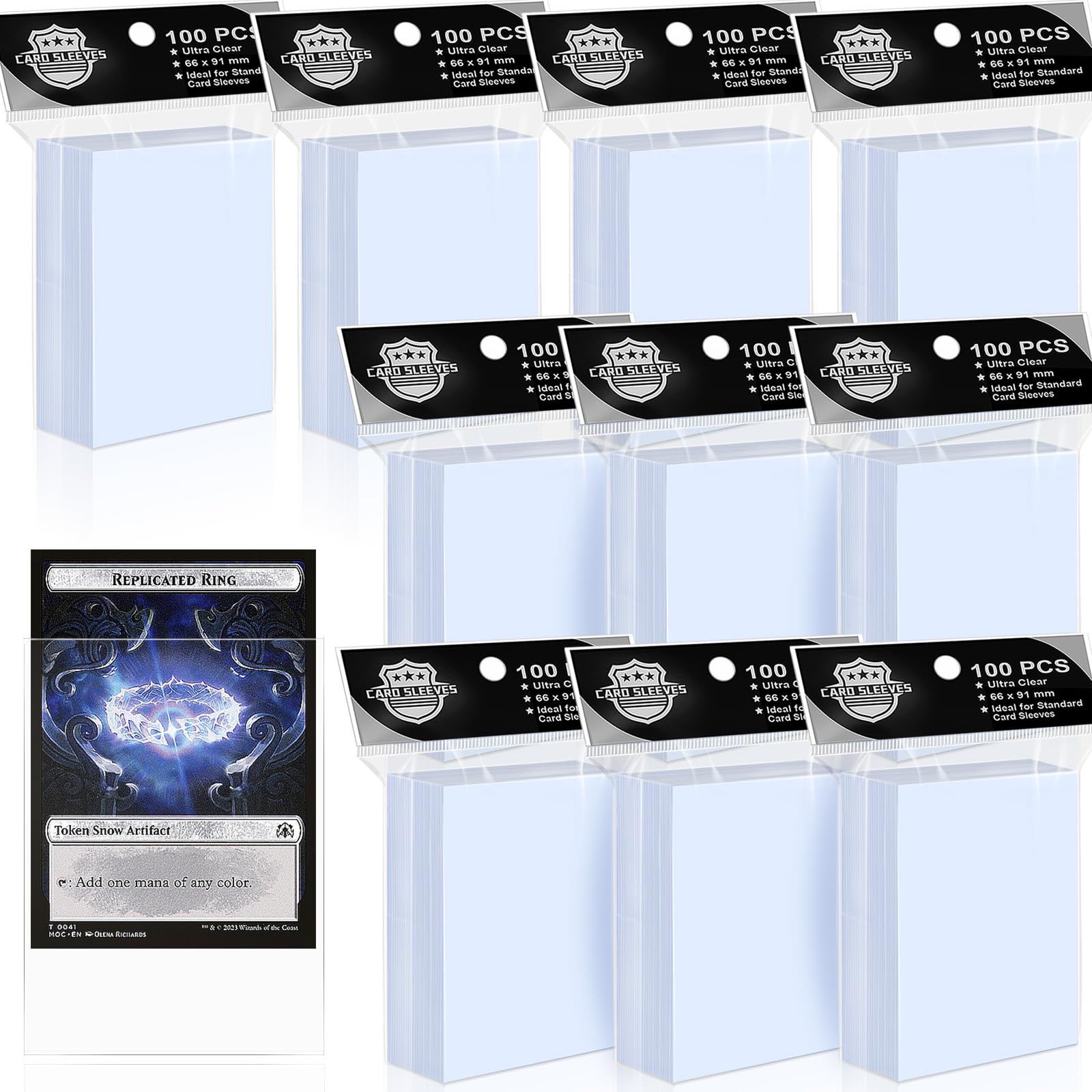 Vkshop 1000Pcs Soft Clear Card Sleeves, Polypropylene (Pp) Standard Trading Cards Fit For Penny Card Sleeves,Football,Magic, Bas