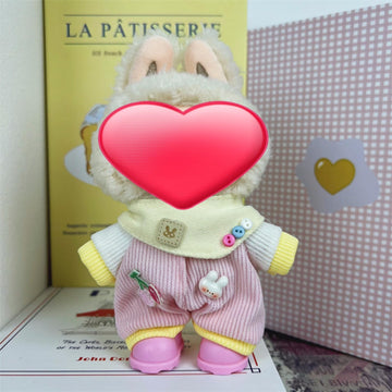 17Cm Doll Clothes For Doll, Outfits Costumes Compatible With Dolls Keychain Accessories (Small Pink Crawler Suit)