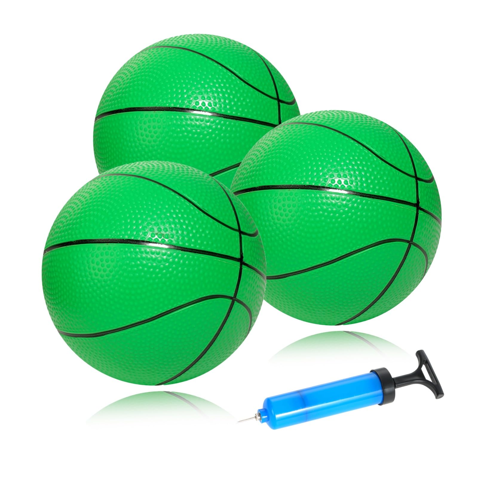 INTOWIND Mini Basketballs 3 Pack - 7inch Small Basketball Size 3 Set with Pump Needle - Ideal for Mini Hoop, Outdoor & Indoor Pl