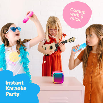 Move2Play, Mini Karaoke Machine for Kids | Includes 20+ Kid Songs | 2 Microphones | Connect with Bluetooth | 3, 4, 5+ Year Old G