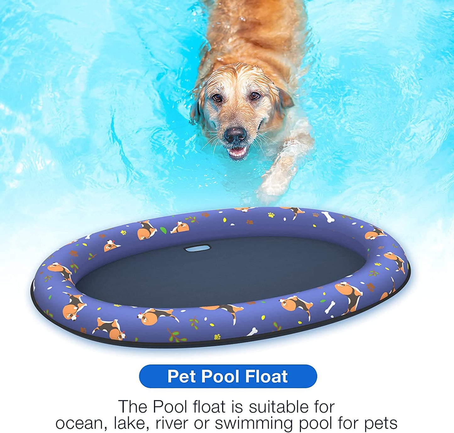 Pet Soft Dog Float Raft - Inflatable Dog Swimming Float For Summer (Large, Dog2)