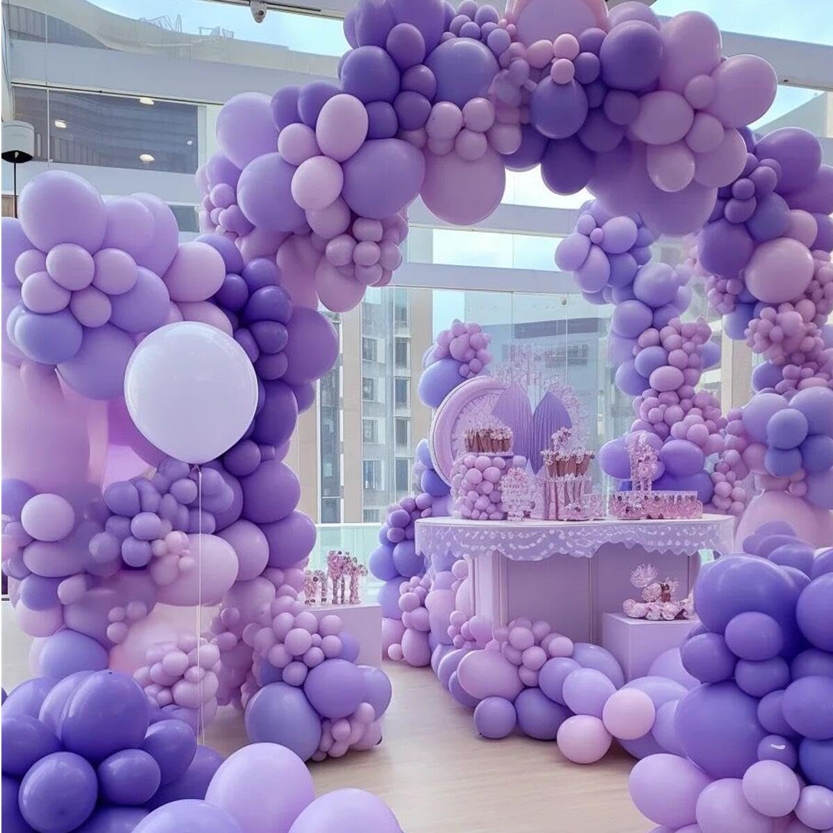 412Pcs Purple Balloons 18 12 10 5 Inch Purple Balloon Garland Arch Kit Different Sizes Matte Latex Balloons For Baby Shower Birt