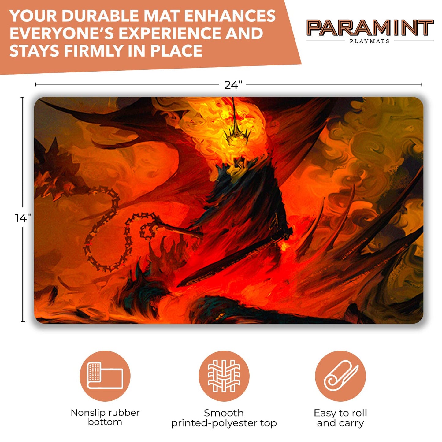 Paramint No Man Can Kill Me (Stitched) - MTG Playmat by Anato Finnstark  LOTR Lord of The Rings - Compatible with Magic The Gathering Playmat - Play MTG  YuGiOh  TCG - Original Play Mat Art Designs