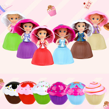 Christoy Cake Doll Toy Set - 6PCS Multicolor Scented Cupcake Princess Gift for Kids