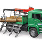 Bruder Toys - Forestry MAN Timber Truck with Fully Functioning Loading Crane, Tilting Loading Bed, and 3 Loadable Trunks - Ages